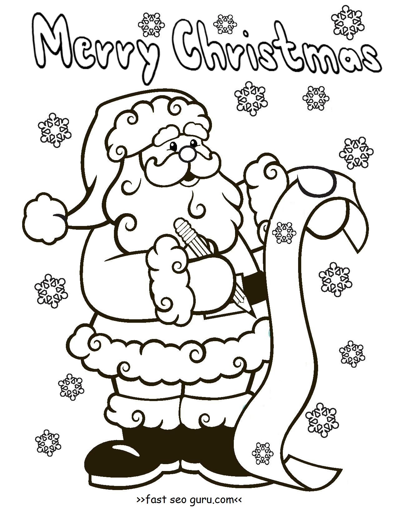 Free Santa Printable Coloring Pages